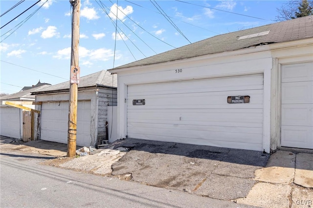 view of garage