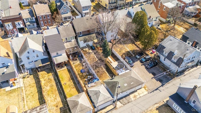 aerial view with a residential view