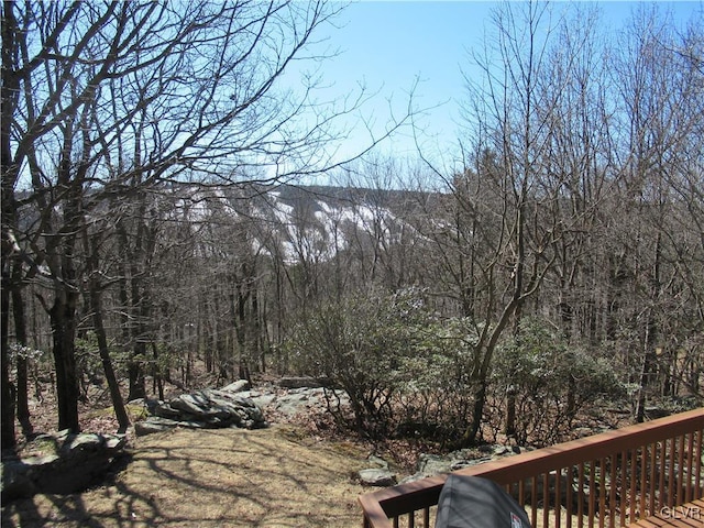 mountain view with a view of trees