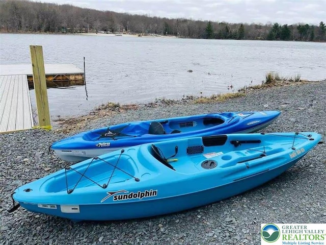 156 Poplar Pl, Tunkhannock Township, PA 18610 - exterior space featuring a view of trees, a boat dock, and a water view