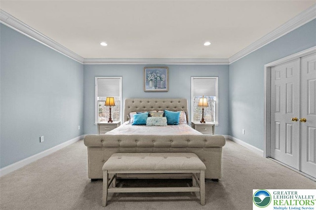 255 Rising Meadow Way E, Stroudsburg, PA 18302 - bedroom with carpet floors, crown molding, and recessed lighting