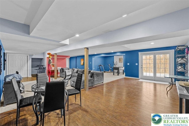 255 Rising Meadow Way E, Stroudsburg, PA 18302 - dining space featuring wood finished floors and recessed lighting