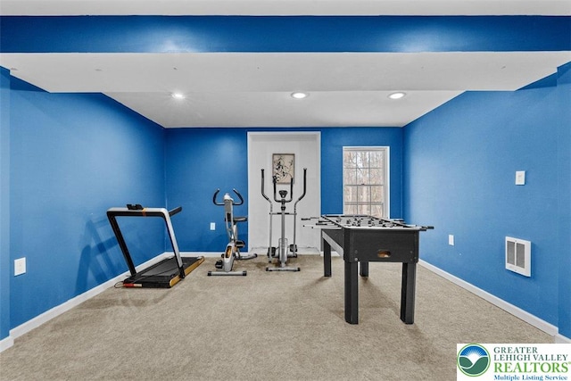 255 Rising Meadow Way E, Stroudsburg, PA 18302 - game room featuring carpet and recessed lighting