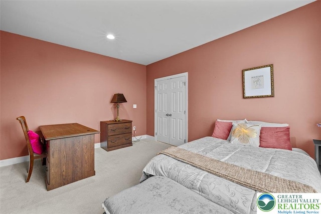 255 Rising Meadow Way E, Stroudsburg, PA 18302 - bedroom with carpet flooring, a closet, and recessed lighting