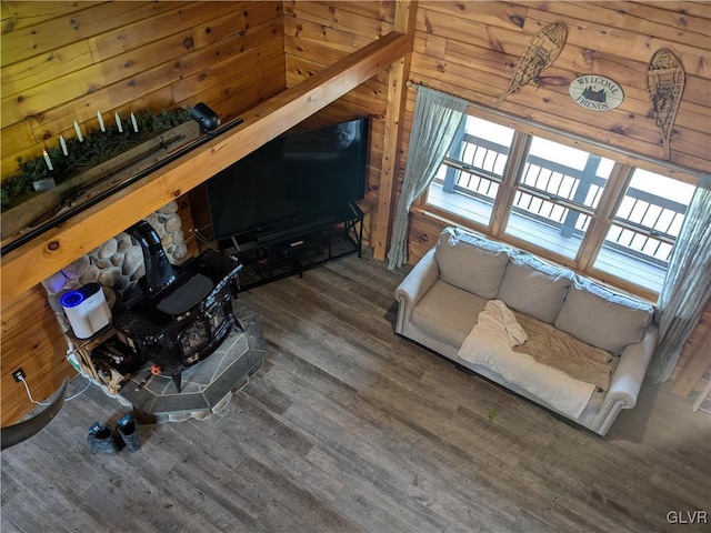 2533 Williams Rd, Moore Twp, PA 18014 - living area featuring wood walls and wood finished floors