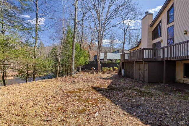 367 Saunders Dr, Lehman Twp, PA 18324 - view of yard featuring a deck