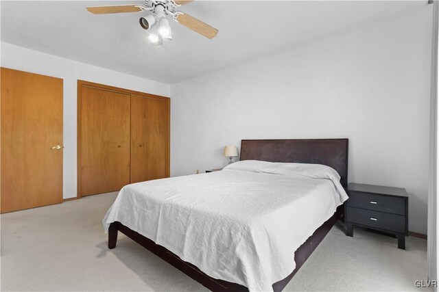 367 Saunders Dr, Lehman Twp, PA 18324 - bedroom featuring a closet, ceiling fan, and carpet flooring