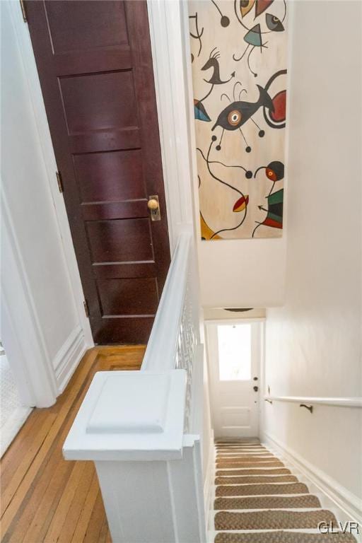 1527 W Turner St, Allentown City, PA 18102 - staircase with wood finished floors and baseboards