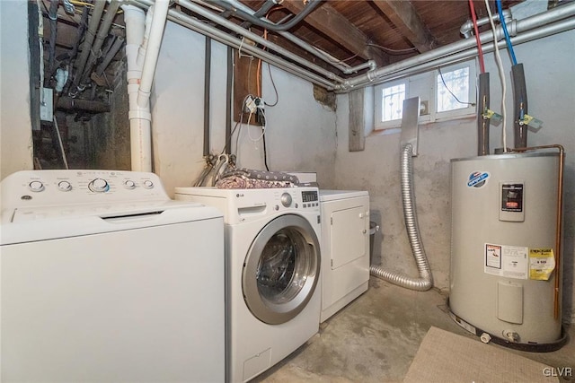 1527 W Turner St, Allentown City, PA 18102 - clothes washing area featuring electric water heater and independent washer and dryer