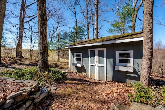 view of shed