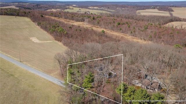 bird's eye view with a rural view