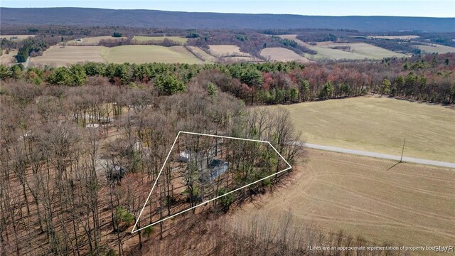drone / aerial view with a rural view