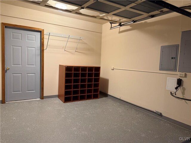 garage featuring electric panel