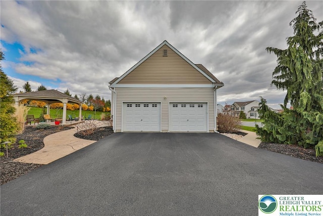 garage with driveway