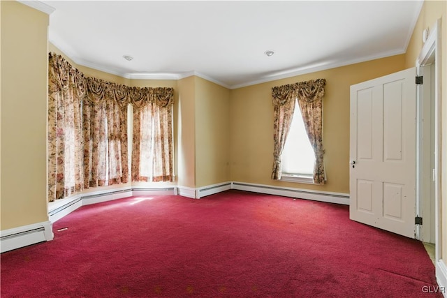 221 Franklin St, Alburtis Borough, PA 18011 - carpeted empty room with crown molding and a baseboard radiator