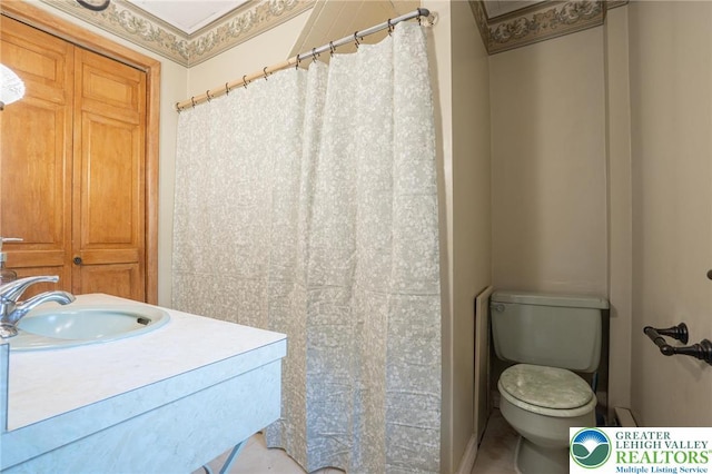 221 Franklin St, Alburtis Borough, PA 18011 - full bath featuring toilet, a sink, and curtained shower