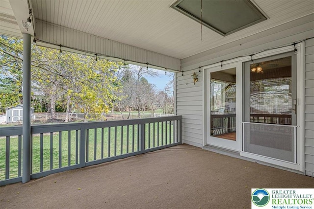 view of unfurnished sunroom