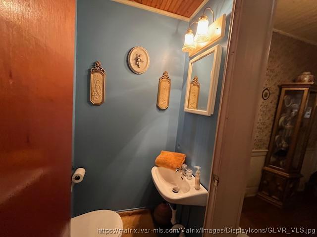 bathroom with a sink and toilet