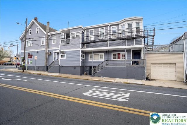 view of property with a garage