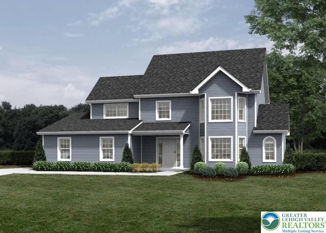 traditional home with a front lawn