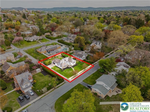 525 N Main St, Allentown City, PA 18104 - aerial perspective of suburban area featuring property parcel outlined