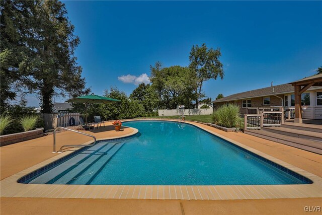 3332 Sherwood Rd, Palmer Twp, PA 18045 - view of swimming pool featuring a fenced in pool, a patio area, and a fenced backyard