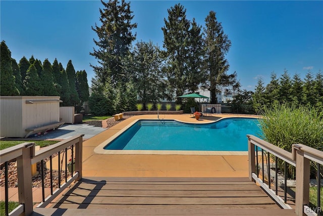 3332 Sherwood Rd, Palmer Twp, PA 18045 - pool with fence, a patio, and a deck