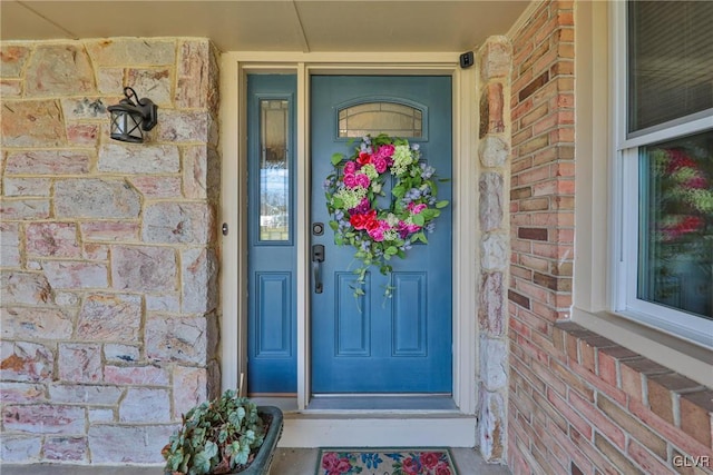3332 Sherwood Rd, Palmer Twp, PA 18045 - doorway to property with stone siding and brick siding