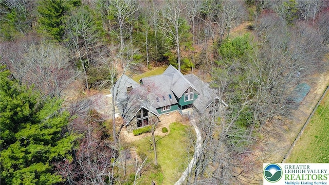 376 Hty Rd, Polk Twp, PA 18058 - view from above of property with a forest