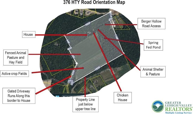 376 Hty Rd, Polk Twp, PA 18058 - aerial overview of property's location