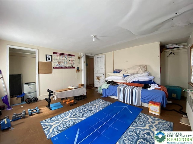 bedroom with wainscoting
