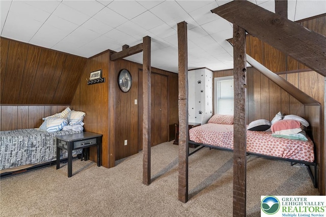 1226 Ferry St, Easton, PA 18042 - carpeted bedroom with wood walls