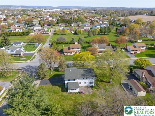 aerial view featuring a residential view