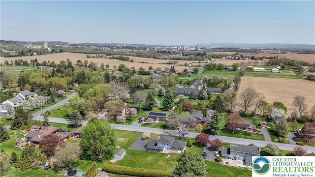 aerial view with a residential view