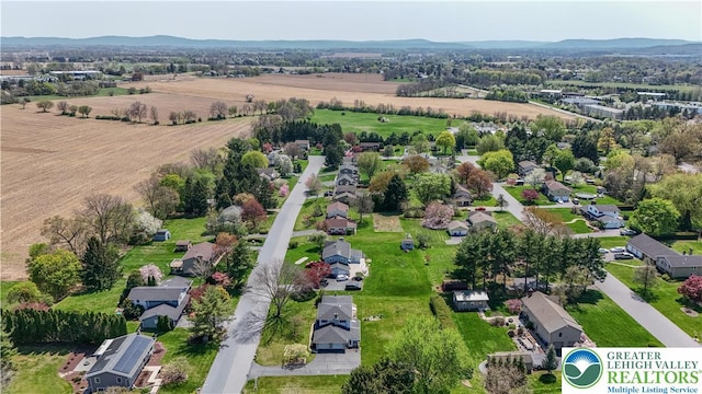 aerial view with a residential view