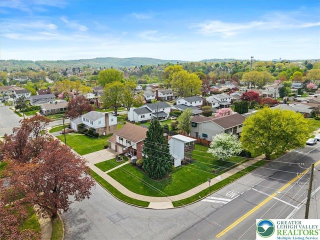aerial view with a residential view