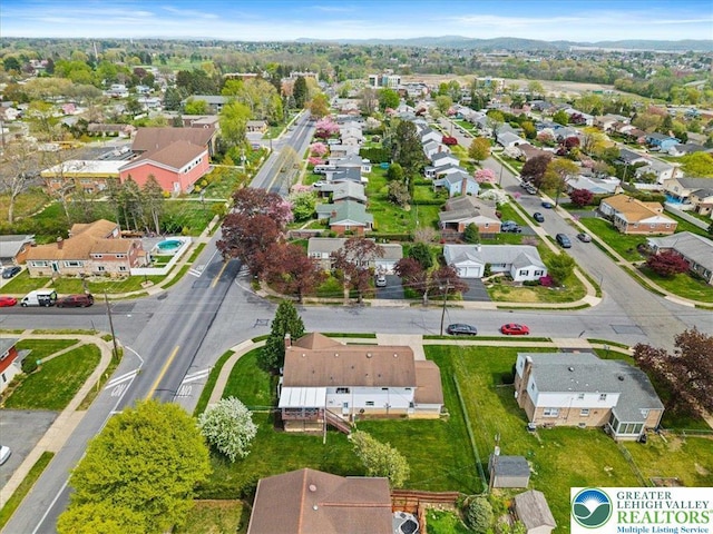 bird's eye view with a residential view