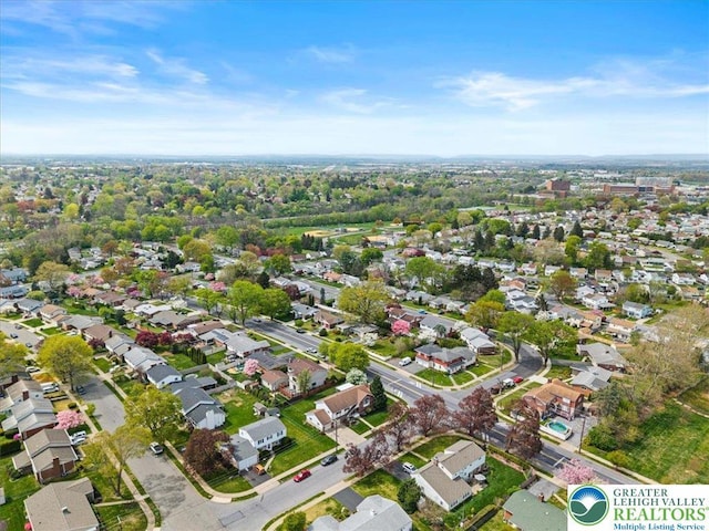 drone / aerial view with a residential view