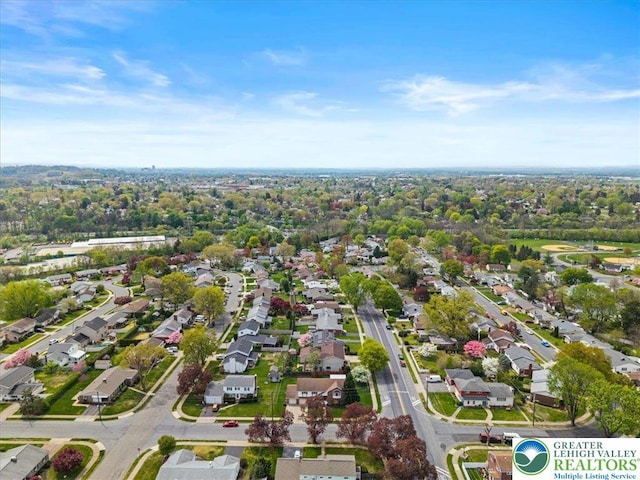 drone / aerial view with a residential view