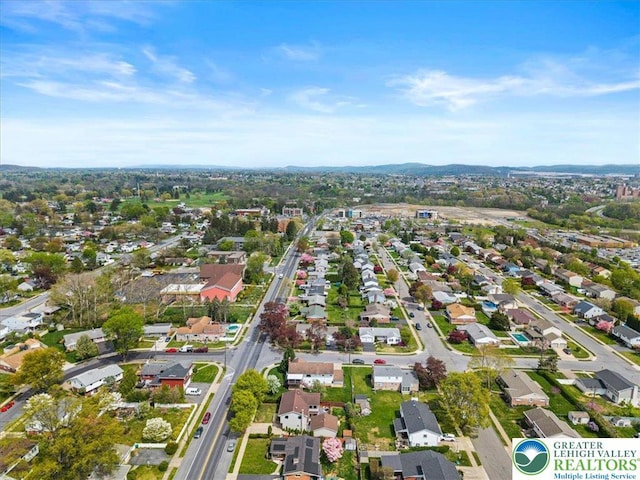 aerial view with a residential view