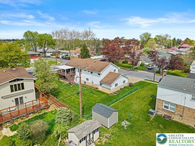 bird's eye view featuring a residential view