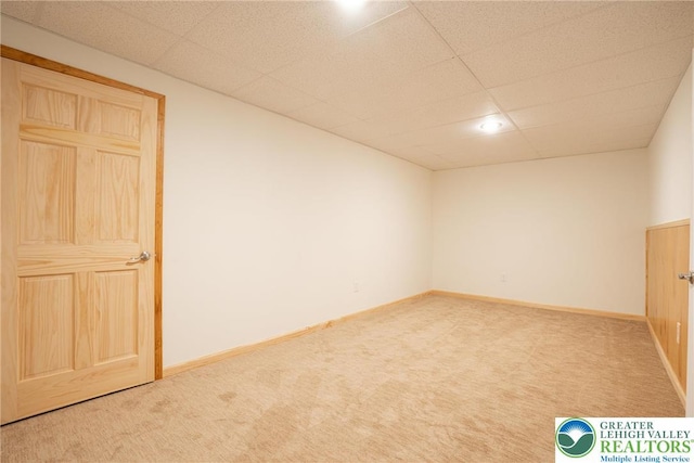 901 Meyer Rd, Bushkill Twp, PA 18064 - spare room with carpet, a drop ceiling, and baseboards