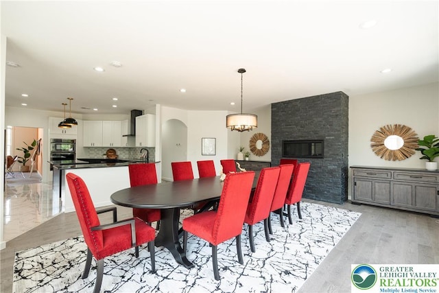 901 Meyer Rd, Bushkill Twp, PA 18064 - dining room with recessed lighting and light wood-type flooring