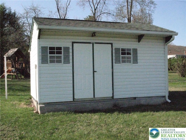 view of shed