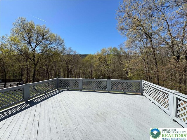 91 Alpine Dr, Jim Thorpe Boro, PA 18229 - deck featuring a view of trees