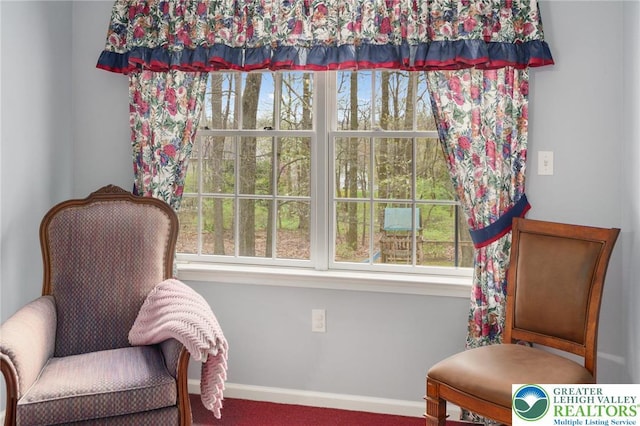 8750 Summit Cir, Weisenberg Twp, PA 18051 - living area featuring carpet floors and baseboards