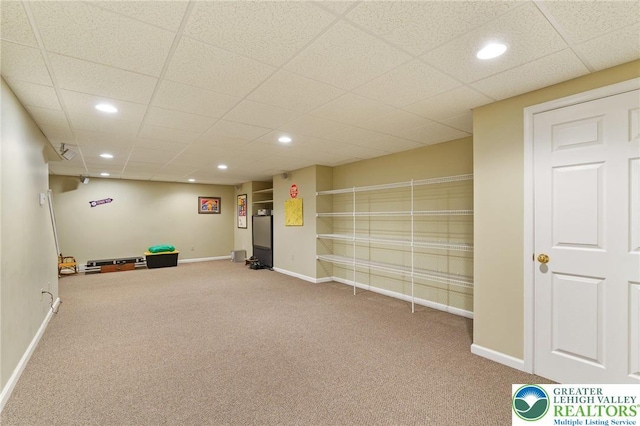 8750 Summit Cir, Weisenberg Twp, PA 18051 - game room featuring carpet, recessed lighting, and baseboards