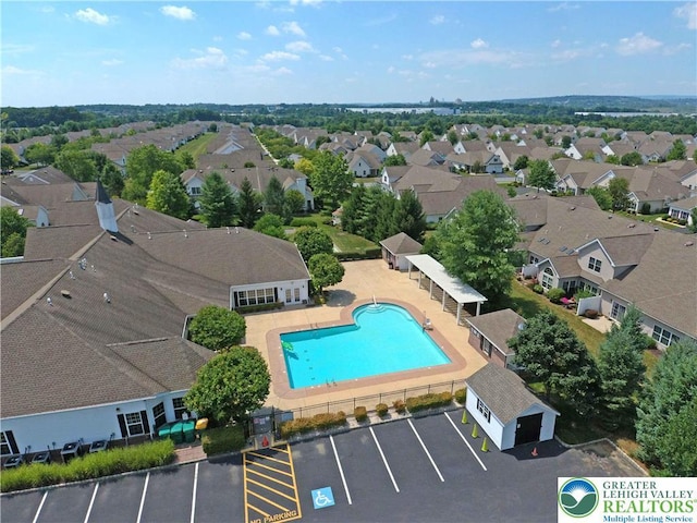bird's eye view featuring a residential view