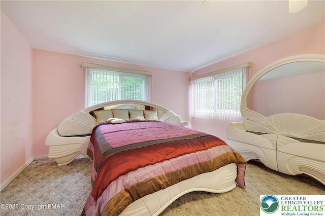 bedroom with baseboards and carpet flooring