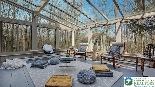 sunroom / solarium featuring outdoor lounge area